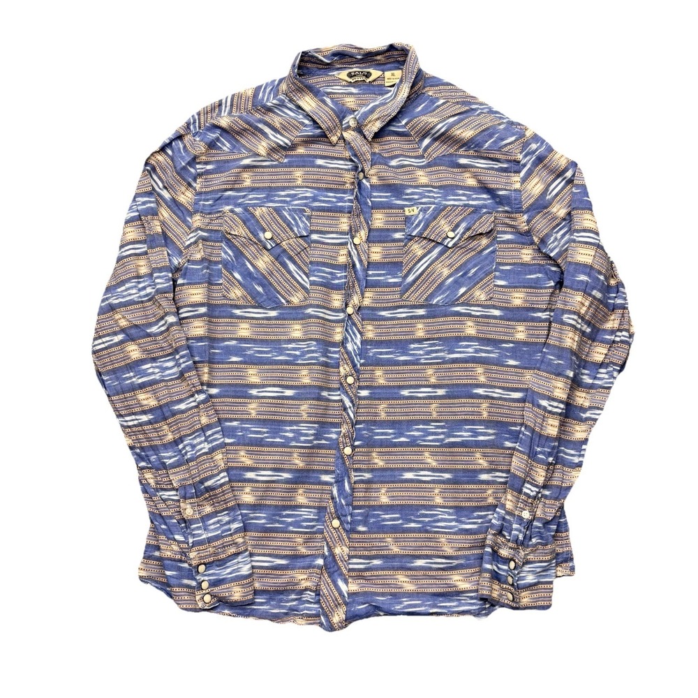 Salt Valley Western Pearl Snap Button Shirt Aztec Cowboy Multicolor Size XL